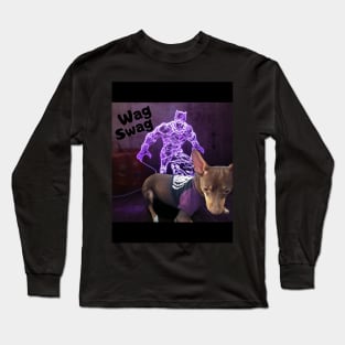 Black panther puppy by wag swag Long Sleeve T-Shirt